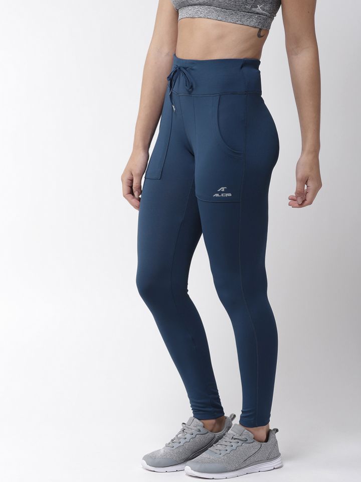 Alcis Leggings & Pants : Buy Alcis Women Navy Blue Solid Three