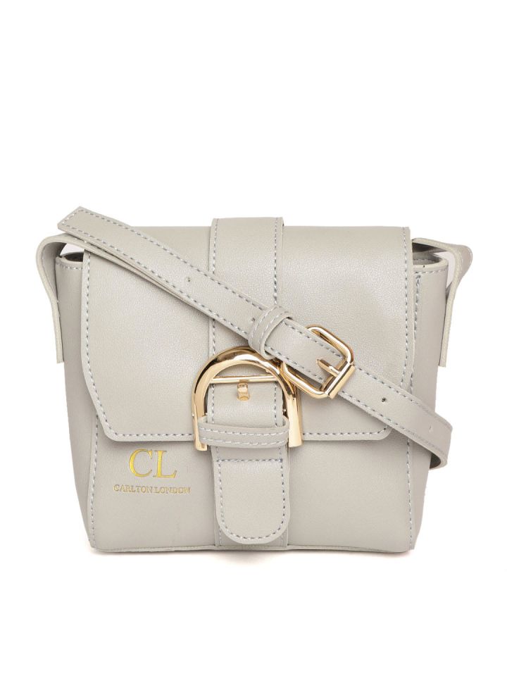 Buy Carlton London Grey Solid Sling Bag Handbags for Women