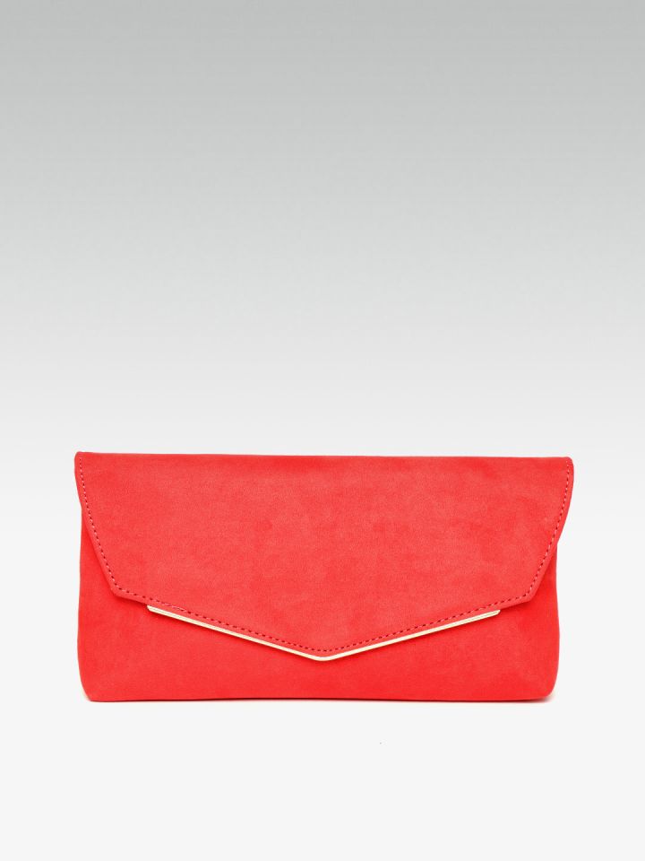 Buy DOROTHY PERKINS Coral Red Solid Envelope Clutch Clutches for