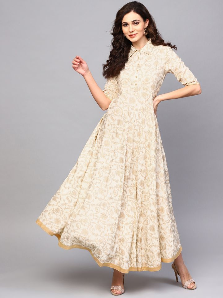 white and golden dress