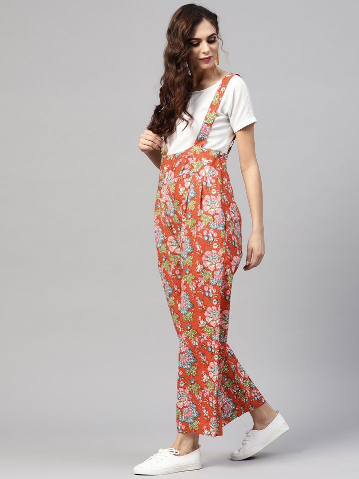 Printed dungarees womens hotsell