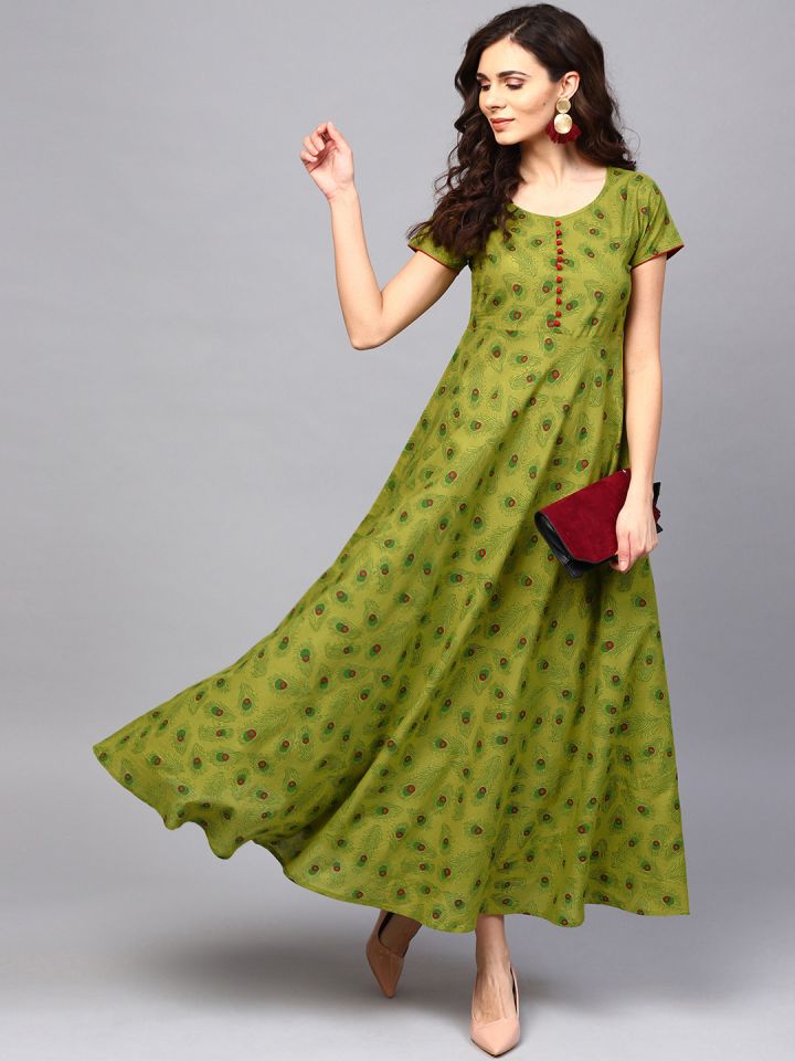 Aks green shop maxi dress