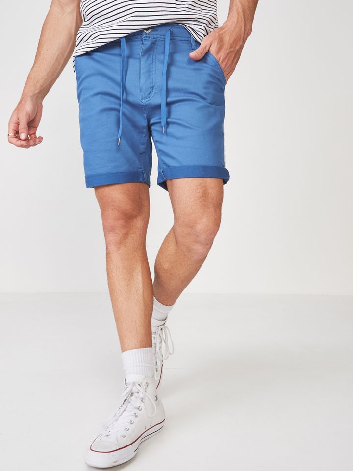 Mens blue cotton clearance shorts