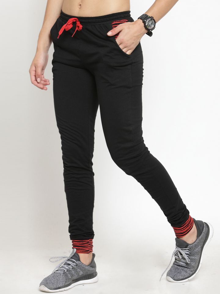 Boston Club Women Black Solid Slim-Fit Track Pants