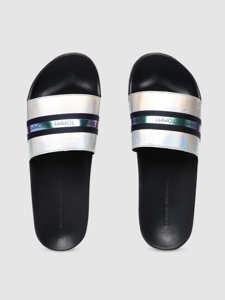 tommy hilfiger rose gold sliders