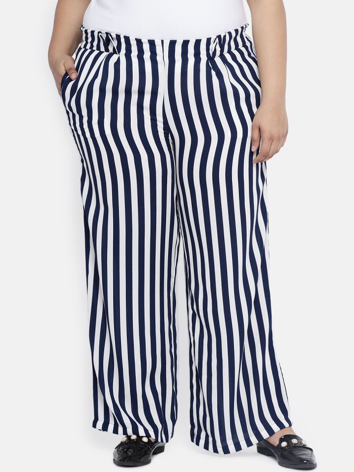 striped parallel pants