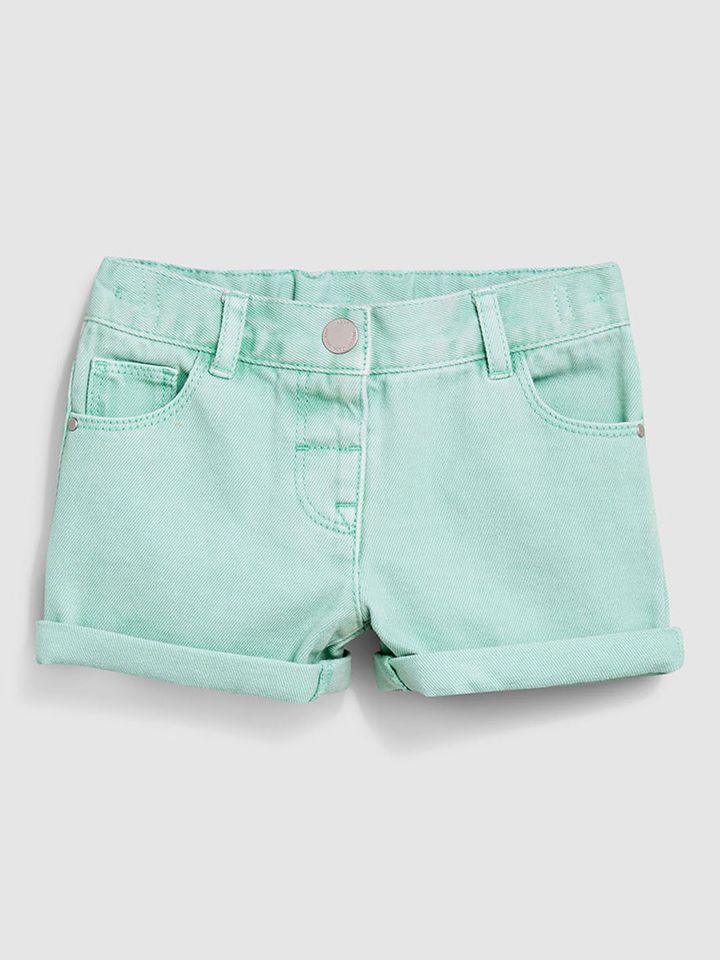 lime green denim shorts