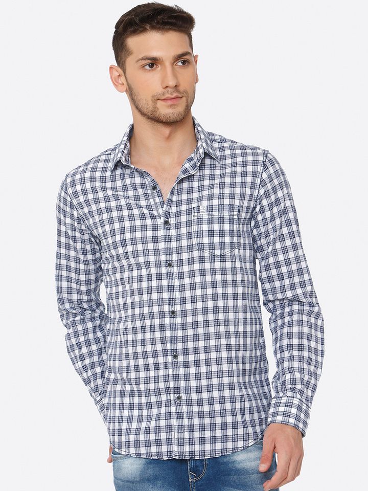 mufti mens slim fit casual shirts