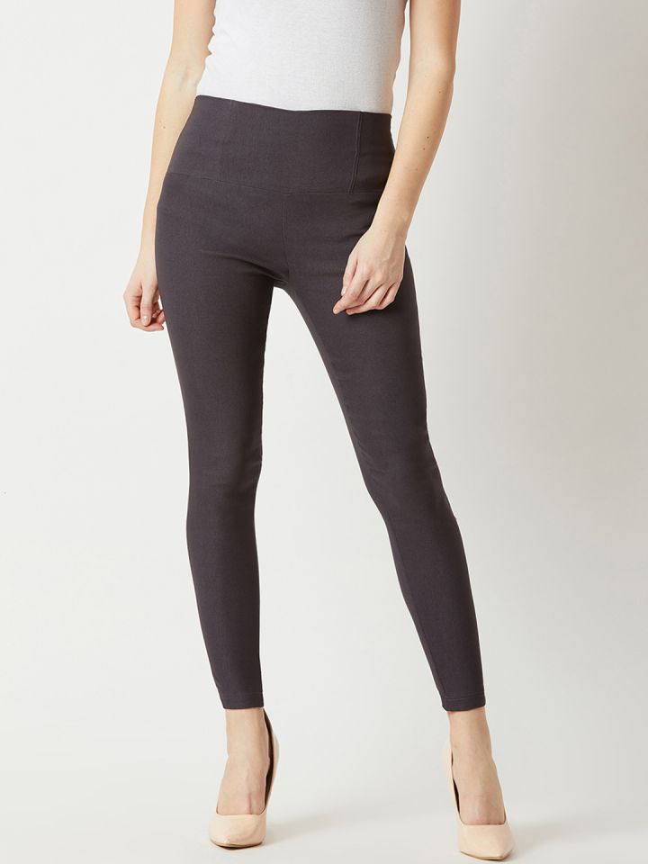 Women's Skinny Pants Slim Treggings with Four Buttons Medium