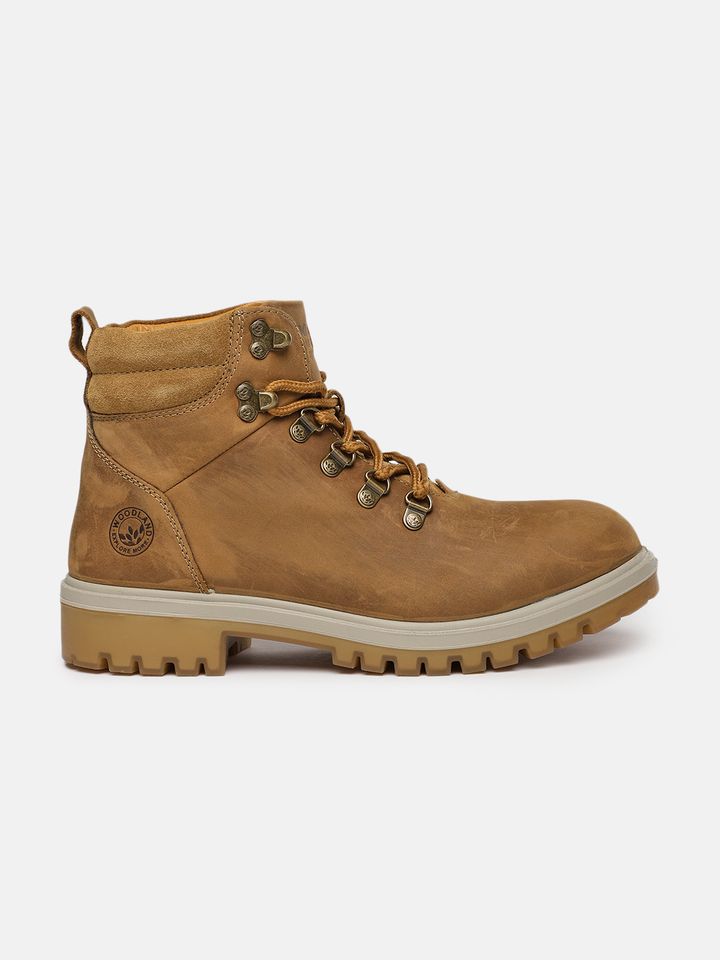 leather boots woodland
