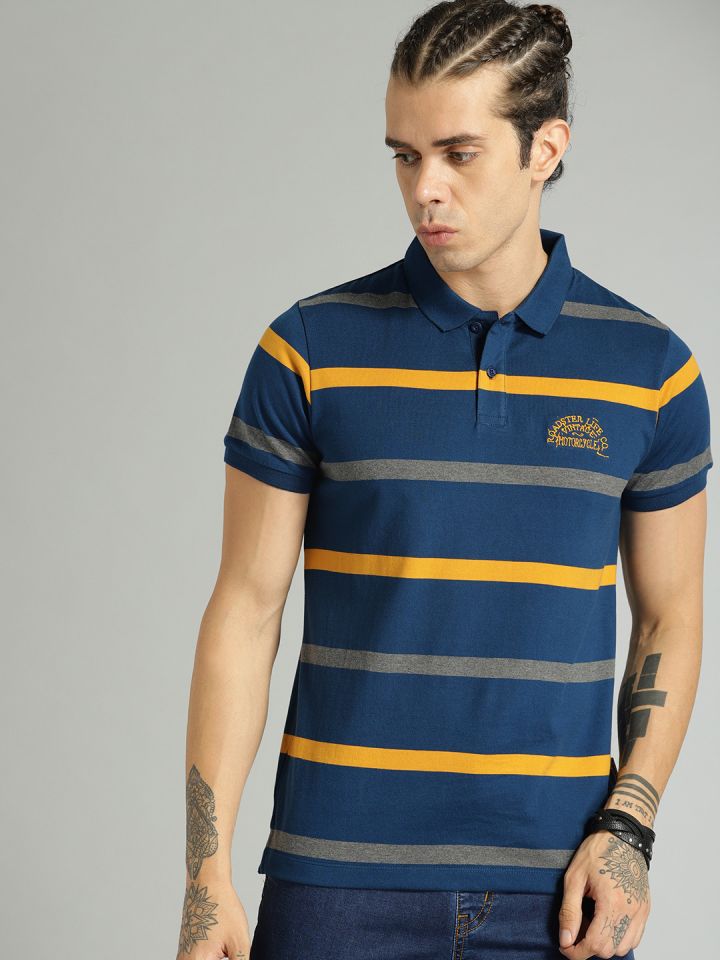 Blue and yellow polo t shirt outlet