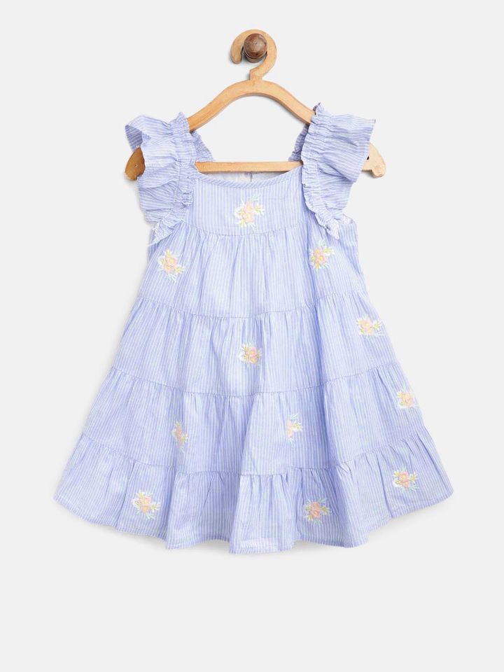 marks and spencer blue and white striped dress