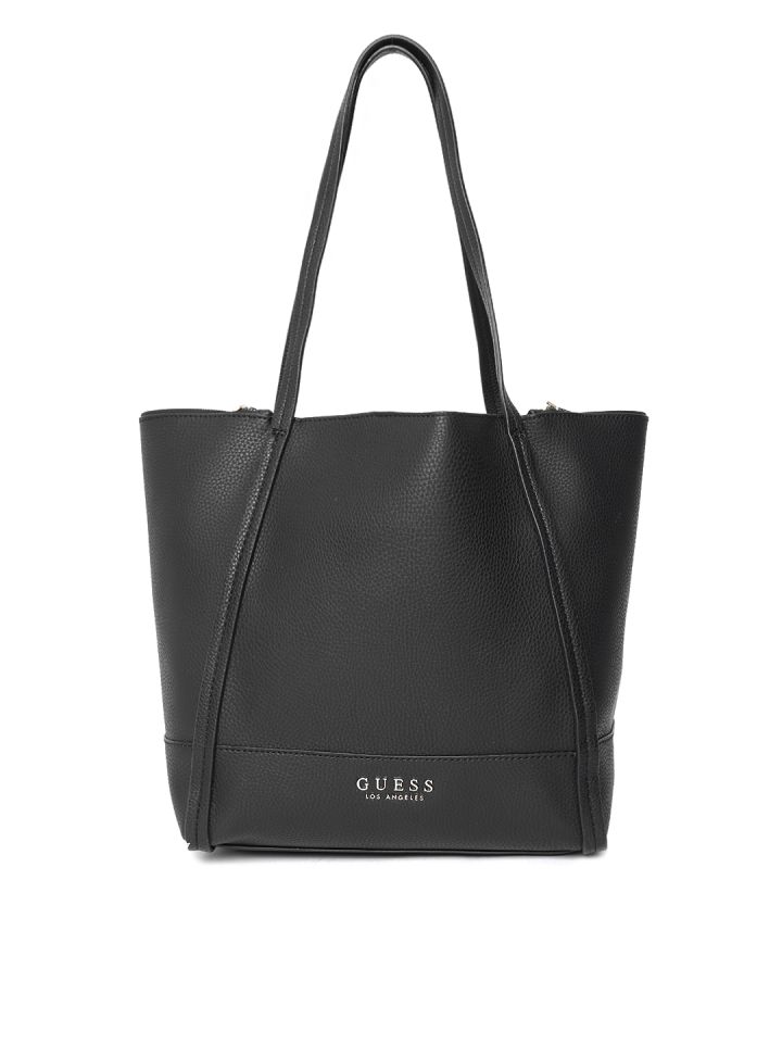 GUESS Black Solid Shoulder Bag with Pouch