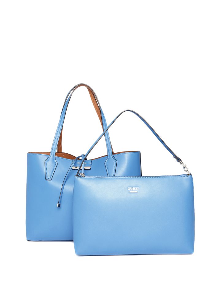 GUESS Set of 2 Blue Solid Shoulder Bags