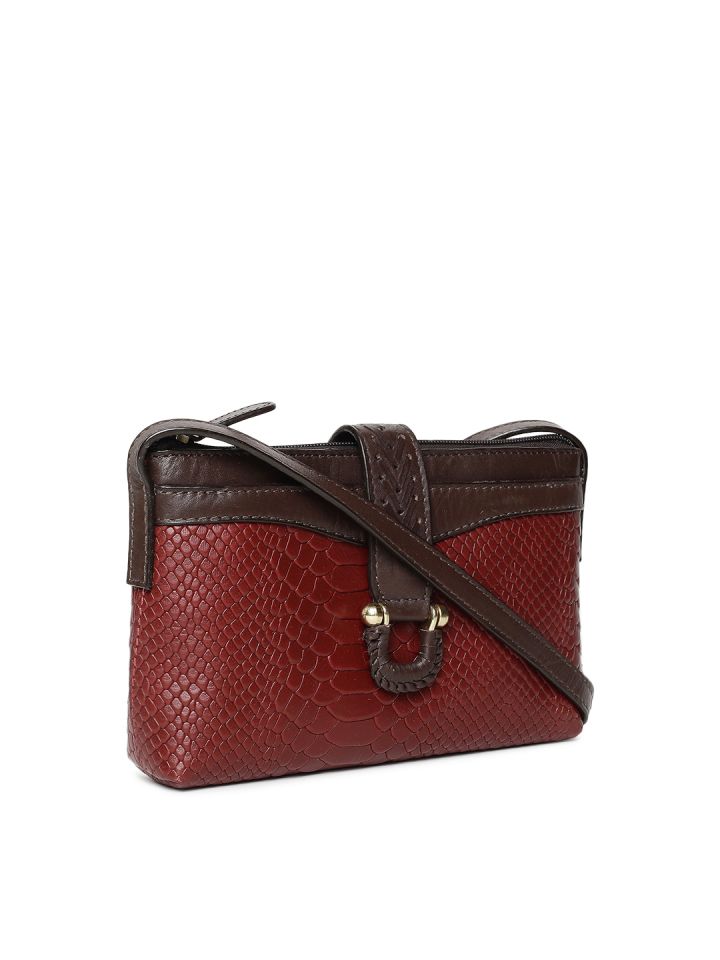Buy Hidesign Red Leather Textured Sling Bag Handbags for Women