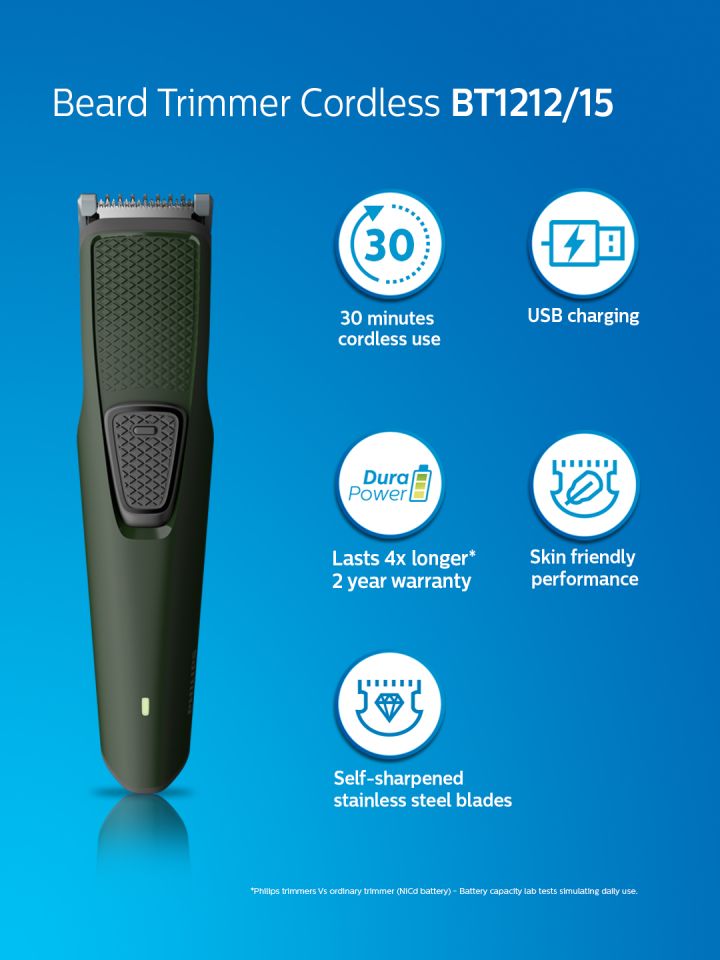 philips trimmer bt1212 charging time