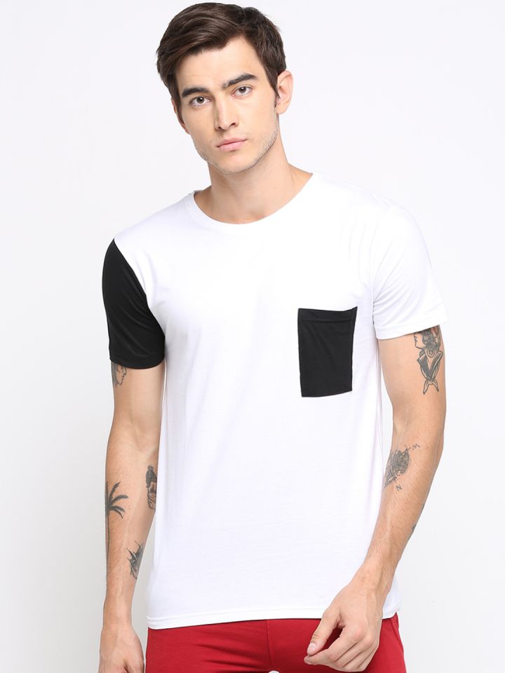 Buy Young Trendz Men White Black Solid Round Neck T Shirt Tshirts For Men 9394509 Myntra