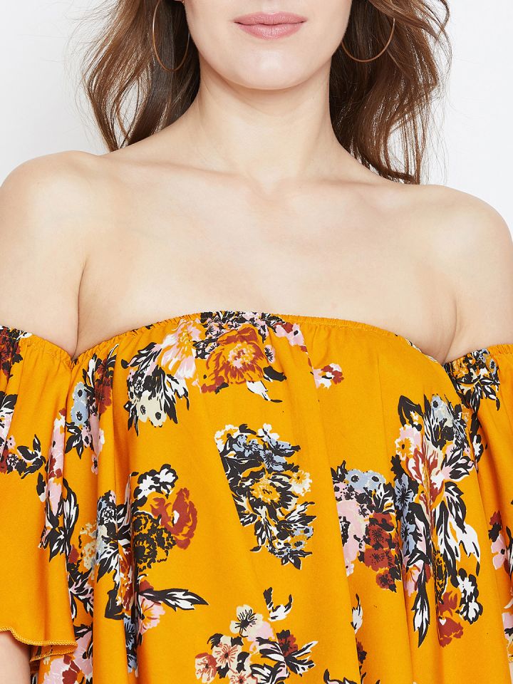 Mustard bardot top outlet