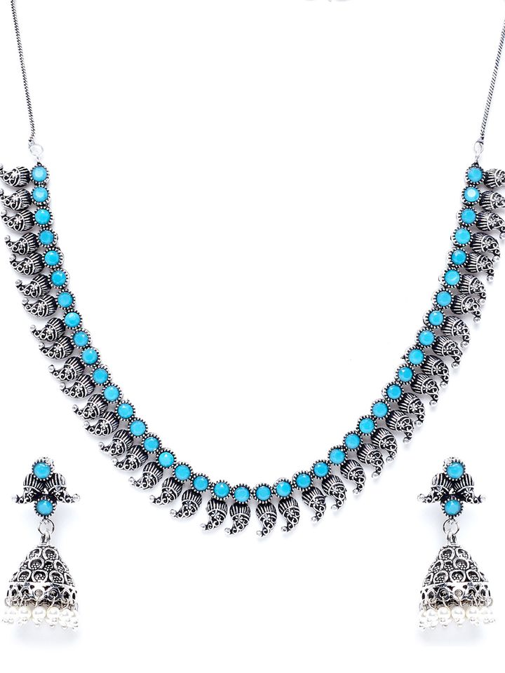 Buy PANASH Women Oxidised Silver Plated 