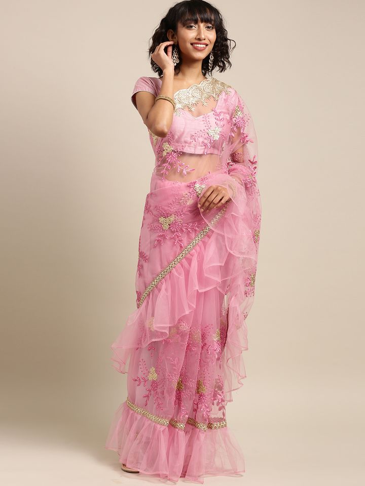 Ruffle Saree - Sarees for Women 