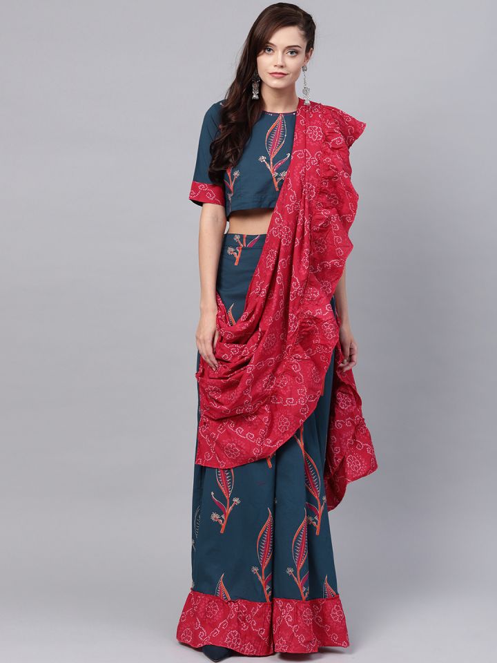 Myntra palazzo saree store