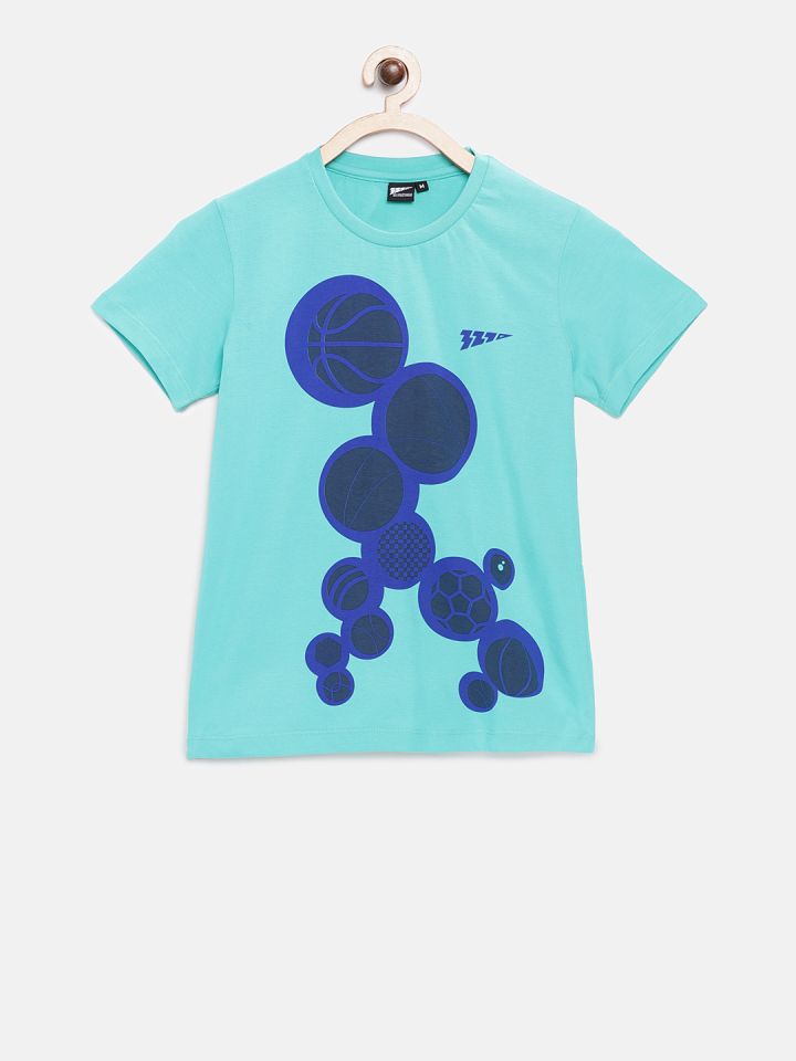 Buy 321 Sportswear Girls Blue Printed Round Neck T Shirt Tshirts
