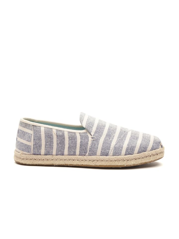 Buy TOMS Women Blue & Off White Striped Espadrilles Casual Shoes for Women |