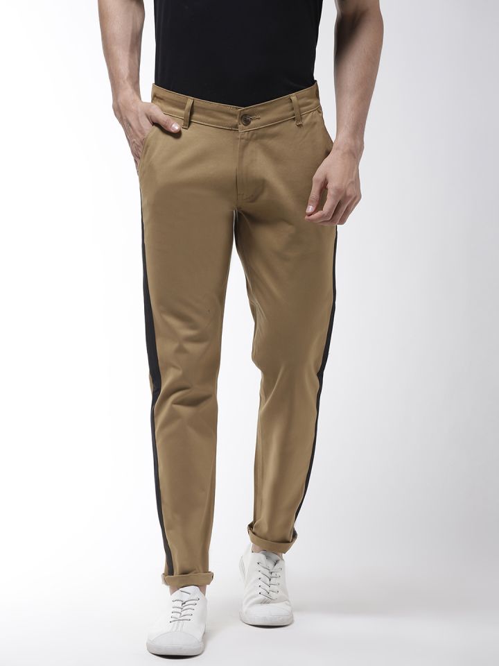 Buy Hubberholme Men Khaki Slim Fit Solid Cargo Joggers  Trousers for Men  9566323  Myntra