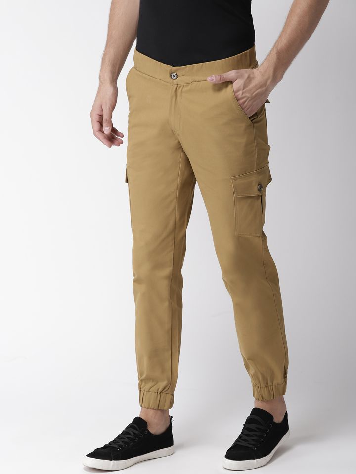 Buy Hubberholme Men Khaki Slim Fit Solid Chinos  Trousers for Men 9566303   Myntra