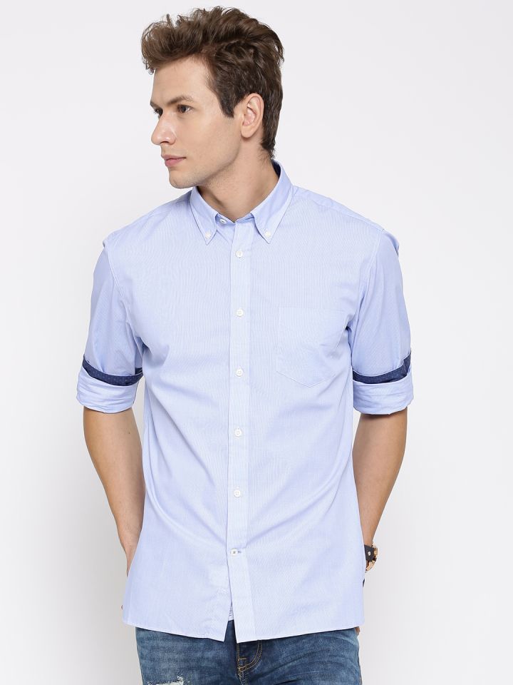 T.M.Lewin Blue Slim Fit Casual Shirt