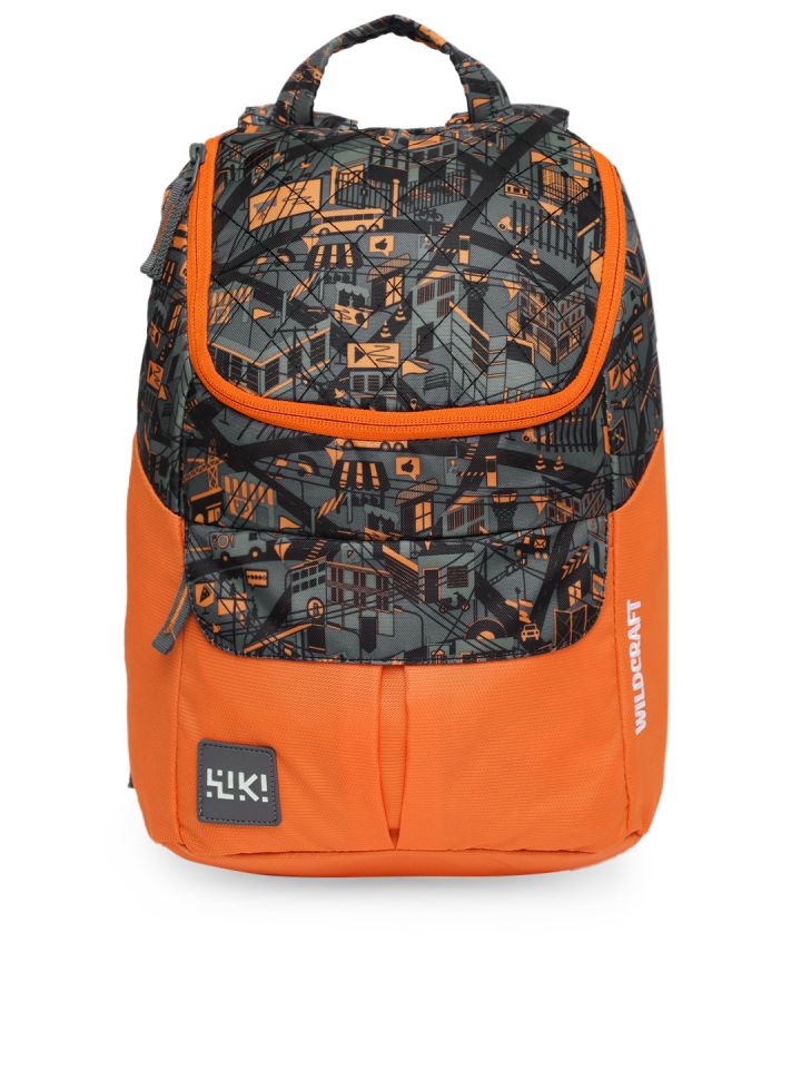 Buy Wildcraft Unisex Orange Black Trix18 Graphic Backpack