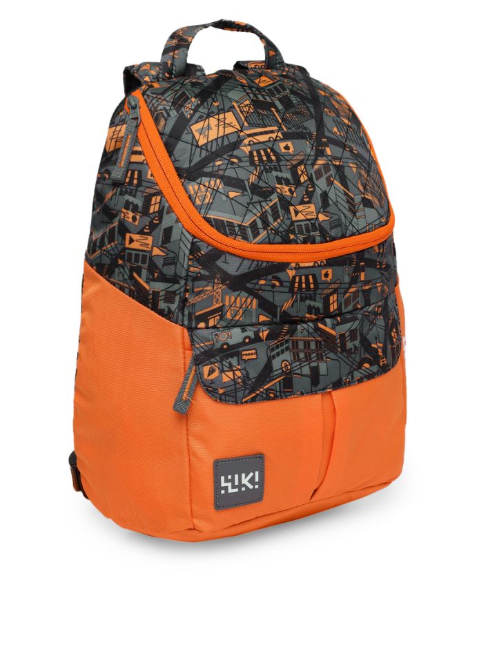 Buy Wildcraft Unisex Orange Black Trix18 Graphic Backpack