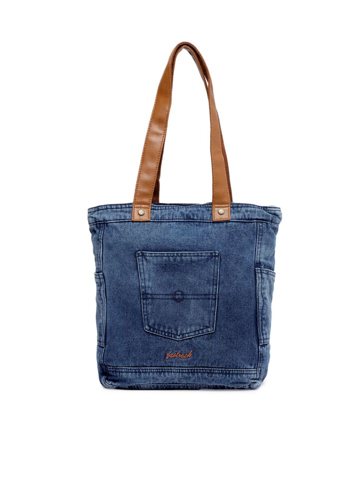 Buy Fastrack Navy Blue Solid Denim Shoulder Bag Handbags for