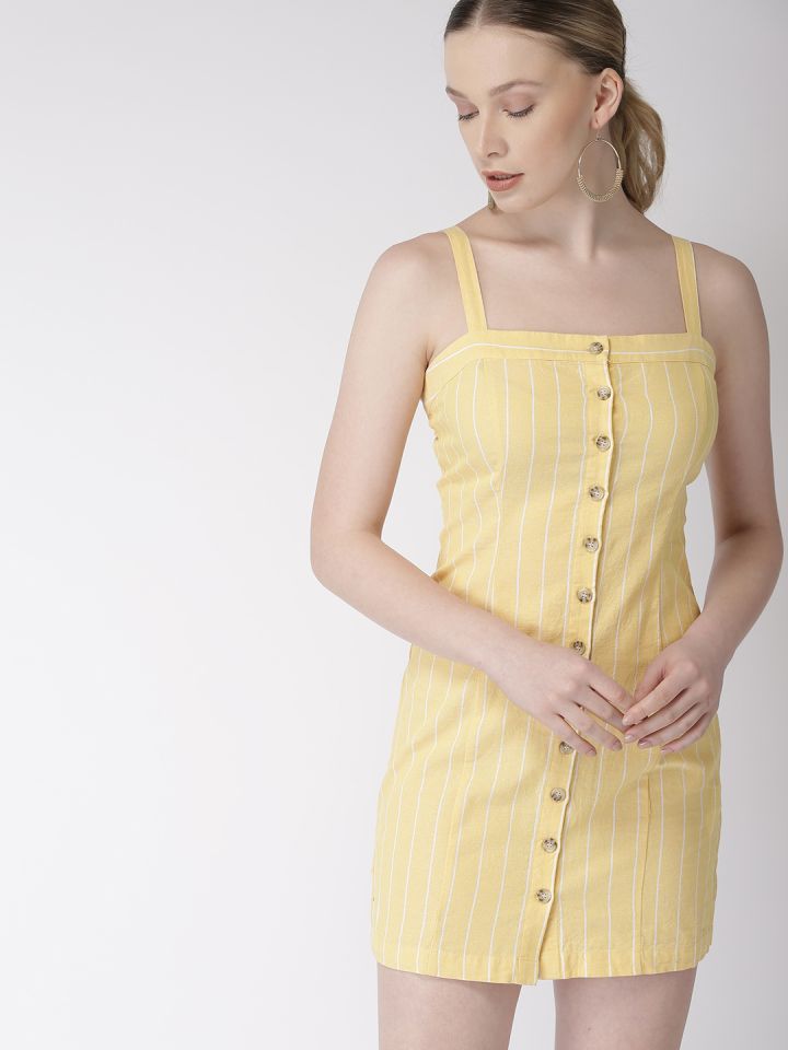 forever 21 yellow striped dress