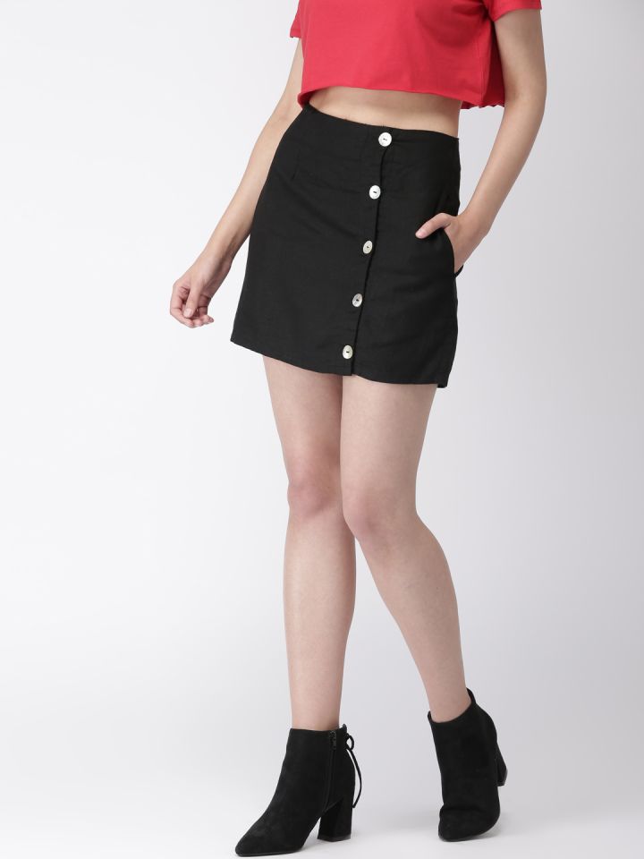 Black button skirt forever top 21