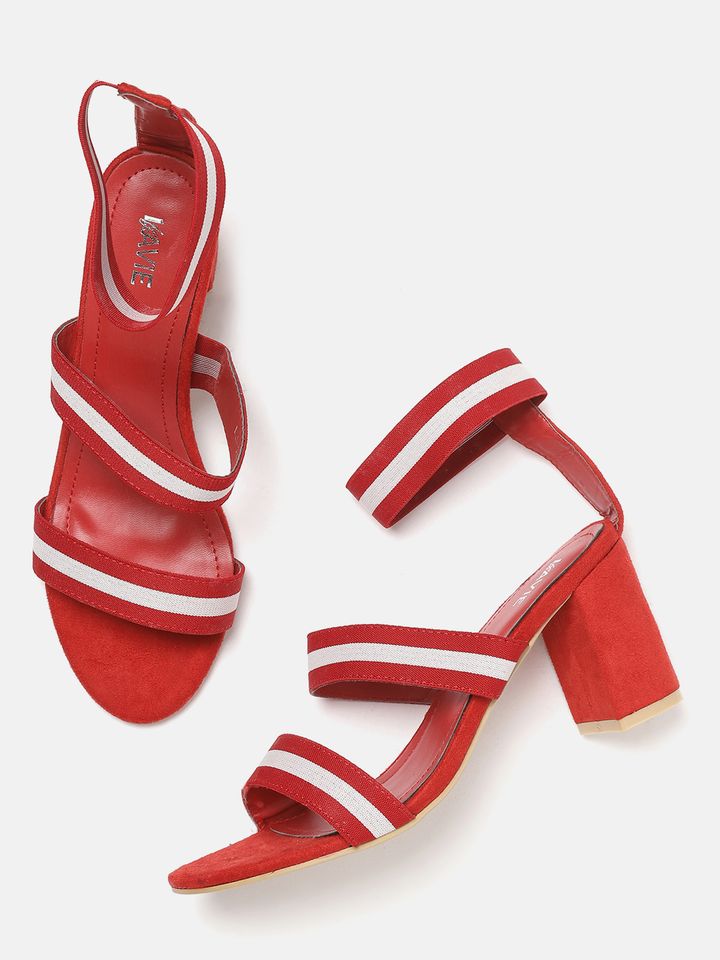 red and white striped heels
