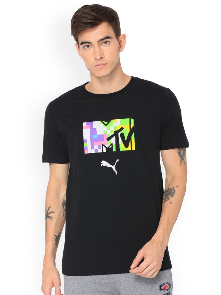 Buy Puma Men Black Printed Round Neck PUMA X MTV T Shirt - Tshirts Men 9688579 |