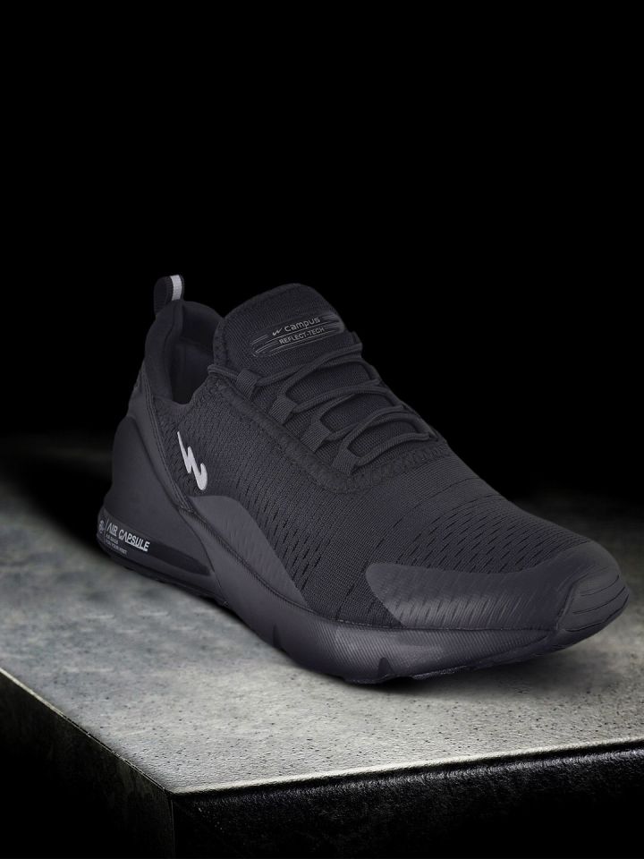 Campus men 2025 black running shoes