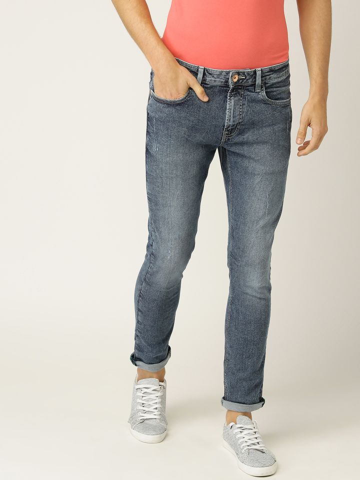 Buy United Colors Of Benetton Men Blue Skinny Fit Mid Rise Low