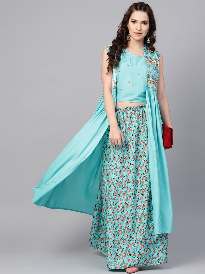 Long skirt and top with jacket clearance