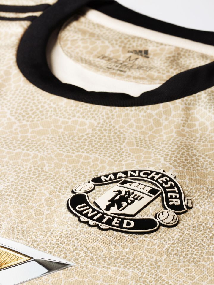ADIDAS Men Beige Manchester United F.C. Printed Away Jersey