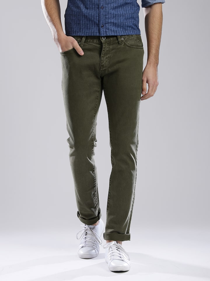 Buy Tommy Hilfiger Olive Green Jeans 