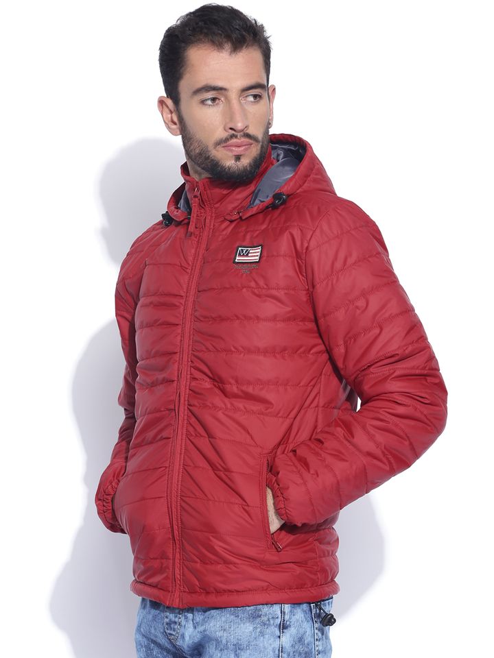 Buy Wrangler Red Padded Slim Fit Jacket 