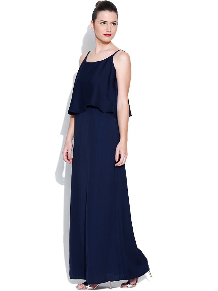 Buy Tokyo Talkies Navy Layered Maxi Dress Dresses for Women
