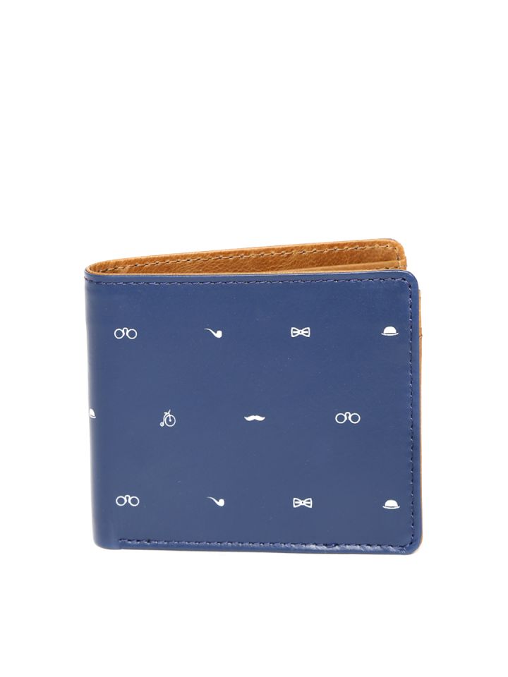 Buy Allen Solly Men Blue Printed Leather Two Fold Wallet - Wallets for Men  11607584