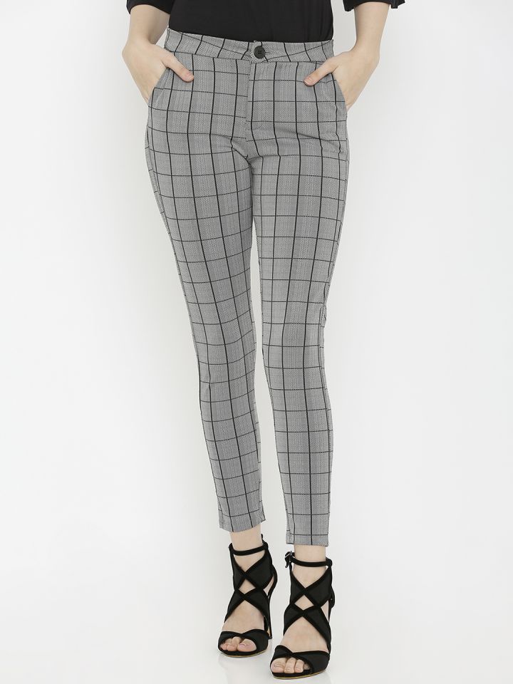 grey checkered jeans