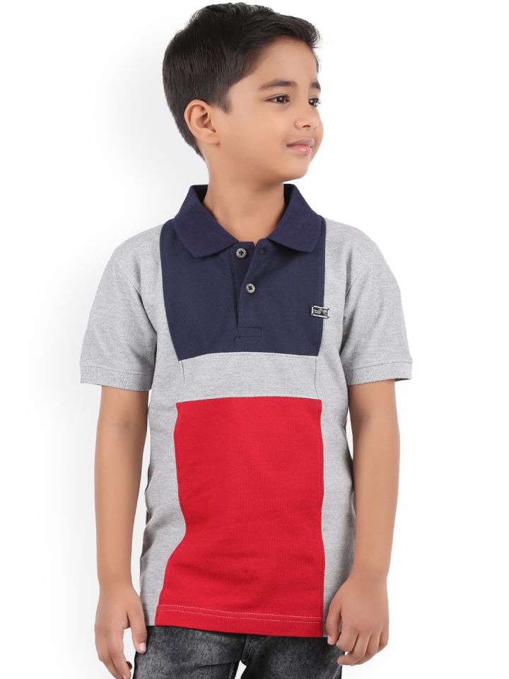 Buy BodyGlove Boys Red Grey Colourblocked Polo Collar T Shirt