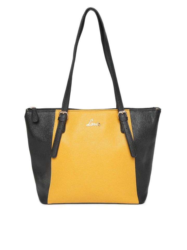 Buy Lavie Women Set Of Black Mustard Yellow Colourblocked