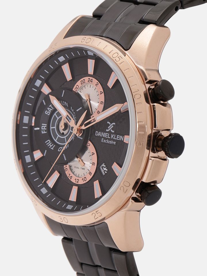Buy Daniel Klein Exclusive Men Gunmetal Toned Analogue Watch 12126
