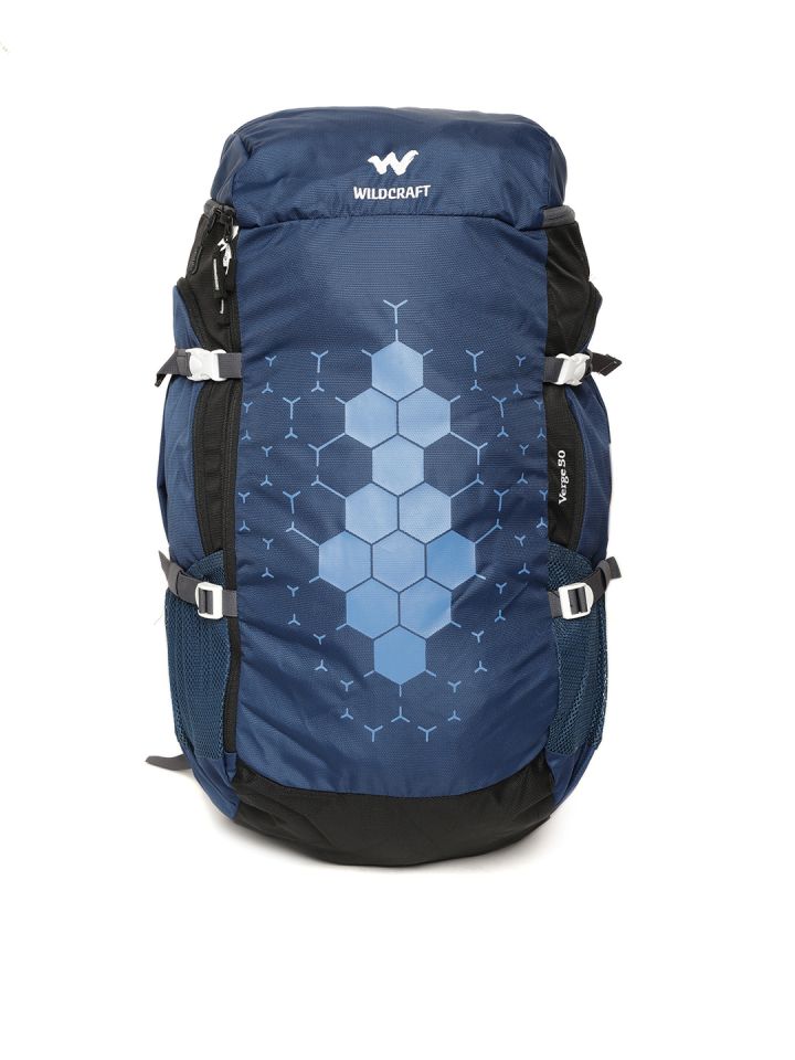 Buy Wildcraft Unisex Navy Blue Printed Verge 50 Rucksack
